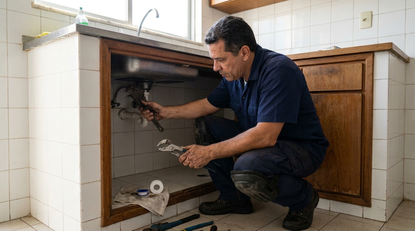Encanador atendendo em residência em Campina Grande‑PB